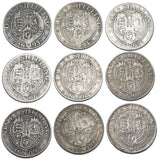 1893 - 1901 Shillings Lot (9 Coins) - Victoria British Silver Coins - Date Run