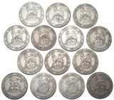 1906 - 1919 Shillings Lot (14 Coins) - British Silver Coins