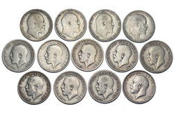 1907 - 1919 Sixpences Lot (13 Coins) - British Silver Coins - Date Run