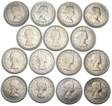 1953 - 1967 High Grade British Sixpences Lot (15 Coins) - Date Run