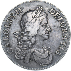 1666 Crown - Charles II British Silver Coin - Nice