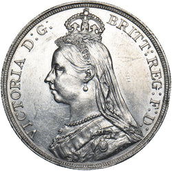 1889 Crown - Victoria British Silver Coin - Very Nice