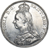 1889 Crown - Victoria British Silver Coin - Very Nice