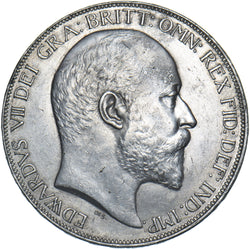 1902 Crown - Edward VII British Silver Coin - Very Nice