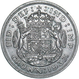 1937 Crown - George VI British Silver Coin - Very Nice