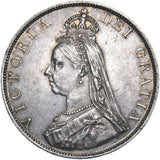 1887 Double Florin (Roman 1) - Victoria British Silver Coin - Very Nice