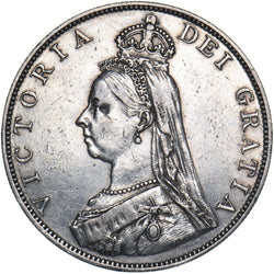 1887 Double Florin (Roman 1) - Victoria British Silver Coin - Nice