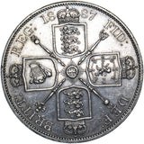 1887 Double Florin (Arabic 1) - Victoria British Silver Coin - Very Nice