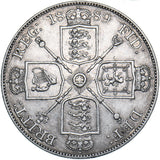 1889 Double Florin - Victoria British Silver Coin - Nice