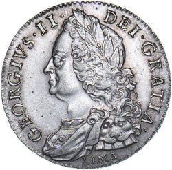 1746 LIMA Halfcrown (Edge Holed) - George II British Silver Coin