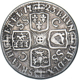 1723 SSC Shilling (French Arms At Date) - George I British Silver Coin