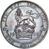 1902 Shilling - Edward VII British Silver Coin - Superb