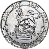 1907 Shilling - Edward VII British Silver Coin - Very Nice