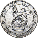 1907 Shilling - Edward VII British Silver Coin - Nice