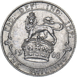 1908 Shilling - Edward VII British Silver Coin - Very Nice