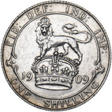 1909 Shilling - Edward VII British Silver Coin - Very Nice