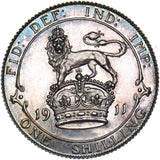 1911 Proof Shilling - George V British Silver Coin - Superb