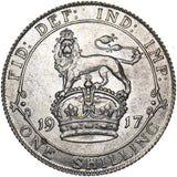 1917 Shilling - George V British Silver Coin - Very Nice