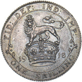 1918 Shilling - George V British Silver Coin - Superb