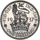 1937 Proof English Shilling - George VI British Silver Coin - Superb