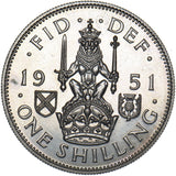 1951 Proof Scottish Shilling - George VI British  Coin - Superb