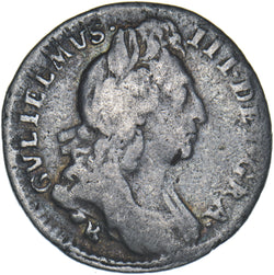 1696 B Sixpence (Bristol Mint) - William III British Silver Coin