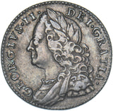 1757 Sixpence - George II British Silver Coin - Nice