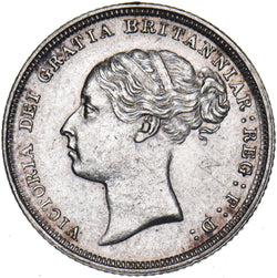 1887 Sixpence (Young Head) - Victoria British Silver Coin - Very Nice