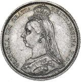 1887 Sixpence - Victoria British Silver Coin - Very Nice