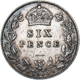 1900 Sixpence - Victoria British Silver Coin - Nice