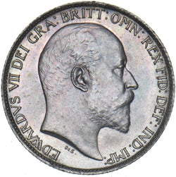 1902 Sixpence - Edward VII British Silver Coin - Superb