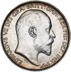 1902 Sixpence - Edward VII British Silver Coin - Superb