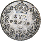 1909 Sixpence - Edward VII British Silver Coin - Very Nice