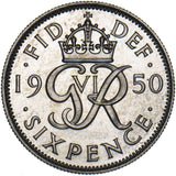 1950 Proof Sixpence - George VI British  Coin - Superb