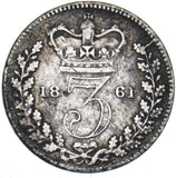 1861 Threepence - Victoria British Silver Coin