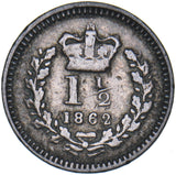 1862 Threehalfpence - Victoria British Silver Coin