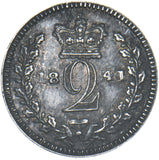 1841 Maundy Twopence - Victoria British Silver Coin - Very Nice