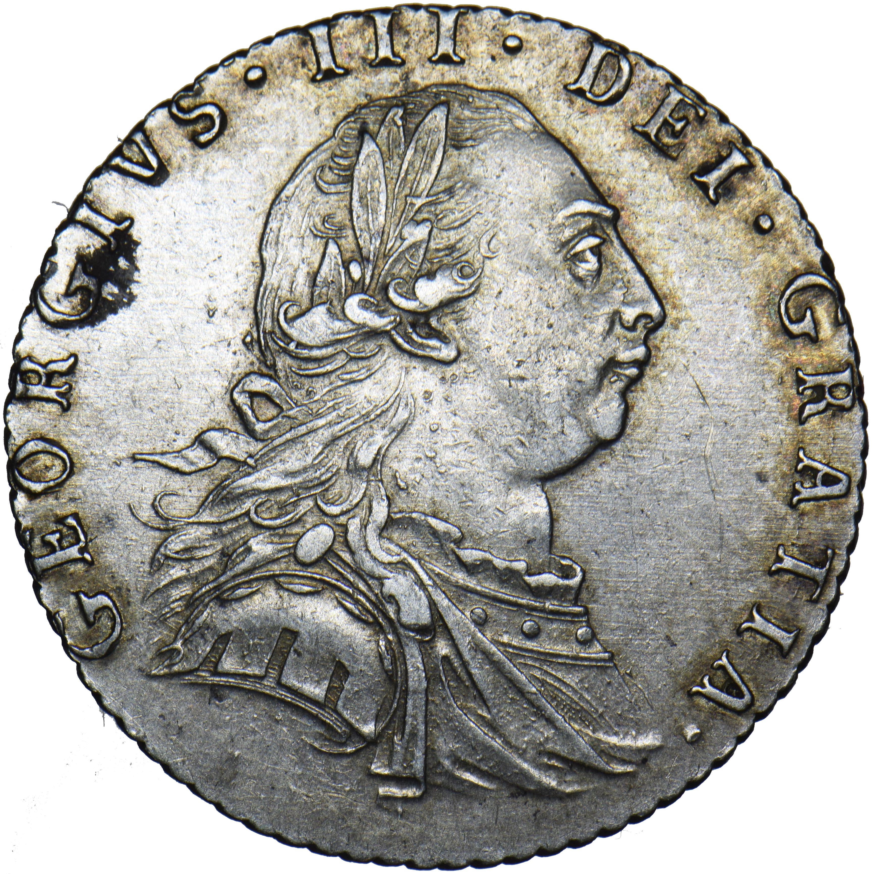 1787 Sixpence George III British Silver Coin Very Nice The