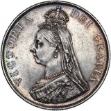 1889 Double Florin - Victoria British Silver Coin - Very Nice