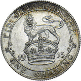 1915 Shilling - George V British Silver Coin - Very Nice