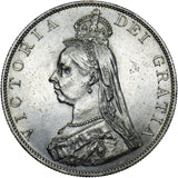 1887 Double Florin (Roman 1) - Victoria British Silver Coin - Very Nice