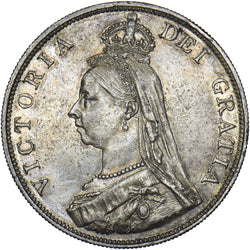 1889 Double Florin - Victoria British Silver Coin - Very Nice