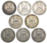 1902 - 1910 Shillings Lot (8 Coins) - Edward VII British Silver Coins