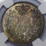 1865 Shilling (NGC MS62) - Victoria British Silver Coin - Superb